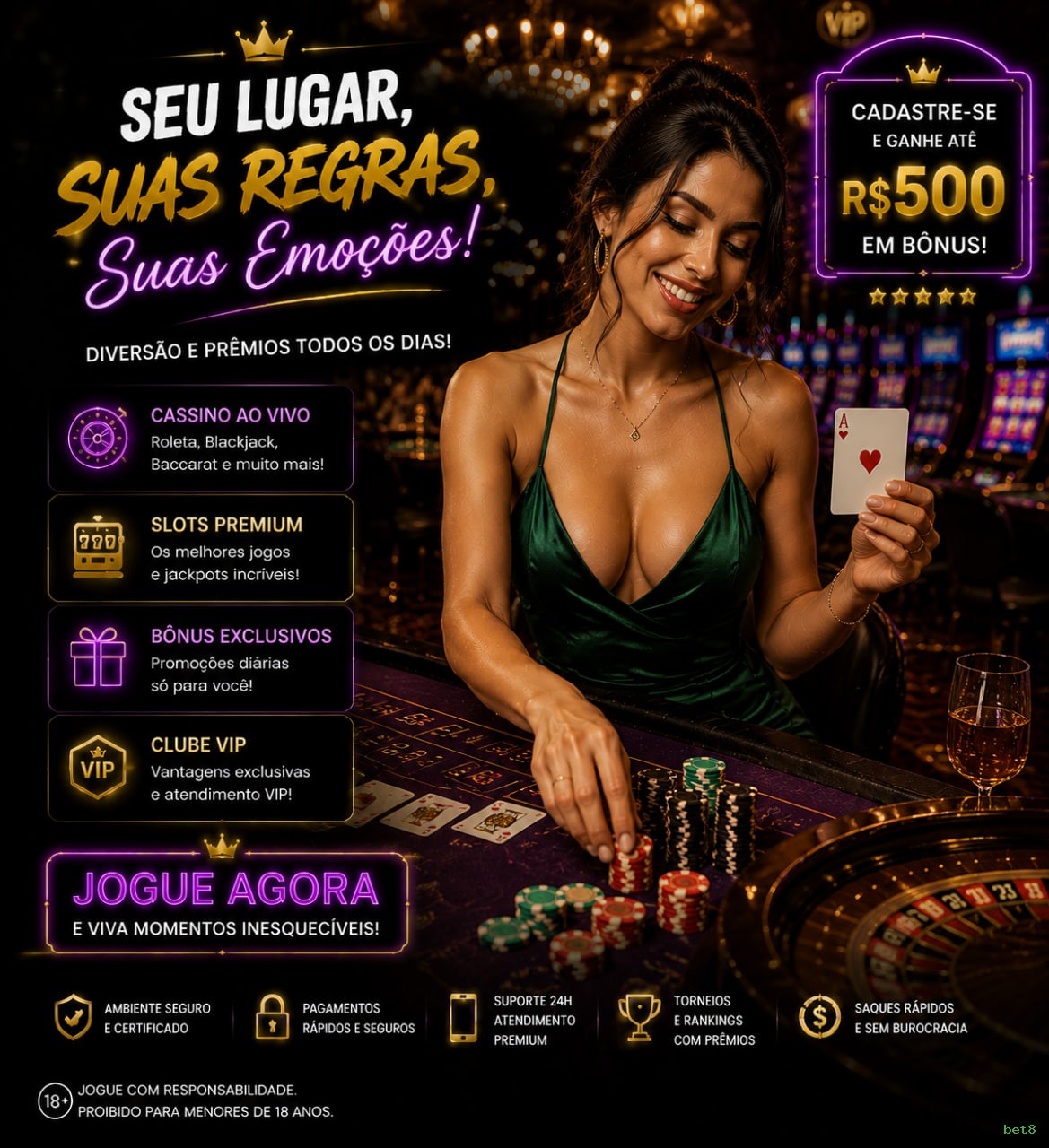 Cassino 24/7 disponível